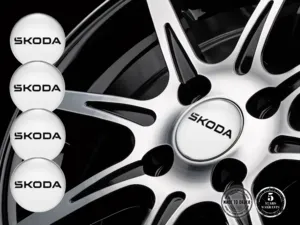 Skoda Gewölbte Label Stil Premium Radplaketten